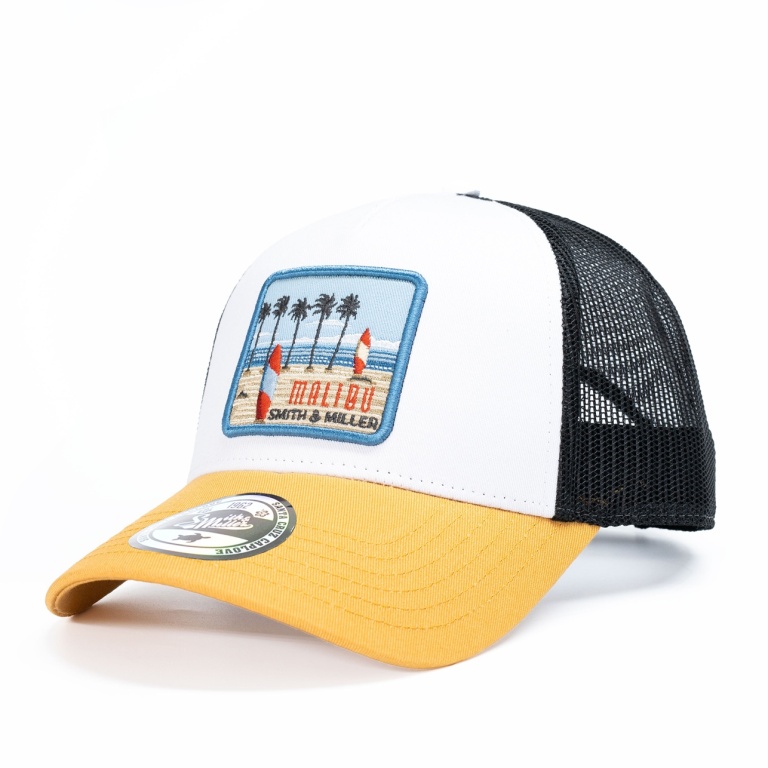 Smith&Miller Basecap Miramar Trucker Cap weiss/gelb/schwarz - 1 Stück